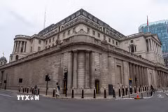 Tòa nhà Ngân hàng Trung ương Anh ở London. (Nguồn: THX/TTXVN)