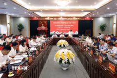 Quang cảnh chương trình làm việc. (Ảnh: Quang Quyết/TTXVN)