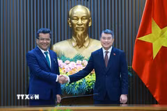 Chiều 26/8/2026, tại Trụ sở Chính phủ, Thủ tướng Lê Minh Hưng tiếp Quốc vụ khanh phụ trách Ngoại giao Cộng hòa Ấn Độ Pabitra Margherita. (Ảnh: Dương Giang/TTXVN)