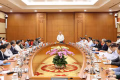 Tổng Bí thư Tô Lâm, Trưởng Ban Chỉ đạo Trung ương chủ trì cuộc họp Thường trực Ban Chỉ đạo Trung ương về phòng, chống tham nhũng, lãng phí, tiêu cực sáng 18/3/2026. (Ảnh: An Đăng/TTXVN)