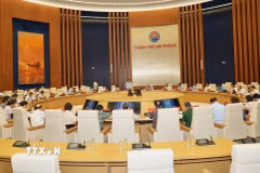 Quang cảnh Phiên họp thường kỳ tháng 9/2026 Ủy ban Nhân dân thành phố Hải Phòng. (Ảnh: Minh Huệ/TTXVN)