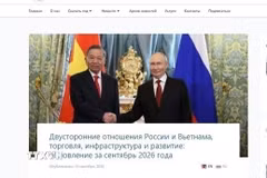 Bài bình luận chuyên sâu về cục diện hợp tác song phương trên nền tảng phân tích Russiaspivottoasia.com. (Ảnh: TTXVN phát)