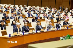 Chiều 21/8/2026, tại Hà Nội, Chủ tịch Quốc hội Trần Thanh Mẫn dự Lễ công bố Nghị quyết của Ủy ban Thường vụ Quốc hội về việc thành lập Tổ chức Nghị sỹ hữu nghị Việt Nam của Quốc hội khóa XVI. (Ảnh: Doãn Tấn/TTXVN)