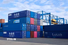 Cảng hàng hóa ở Duisburg, Đức. (Nguồn: THX/TTXVN)