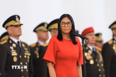Tổng thống lâm thời Venezuela Delcy Rodriguez. (Nguồn: THX/TTXVN)