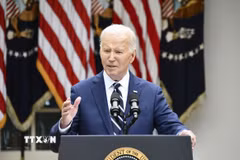 Tổng thống Mỹ Joe Biden phát biểu tại Nhà Trắng. (Ảnh: THX/TTXVN)