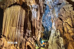 Hình ảnh của Hang Thắng mới được phát hiện tại Vườn Quốc gia Phong Nha-Kẻ Bàng. (Ảnh: TTXVN phát)