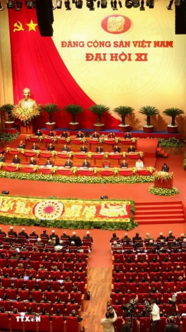 Đại hội đại biểu toàn quốc Đảng Cộng sản Việt Nam lần thứ XI, từ ngày 12-19/1/2011, tại Hà Nội. (Ảnh: Trí Dũng/TTXVN)
