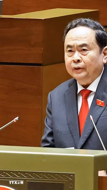 Chủ tịch Quốc hội khóa XV Trần Thanh Mẫn phát biểu khai mạc Kỳ họp thứ Nhất, Quốc hội khóa XVI. (Ảnh: Doãn Tấn/TTXVN)