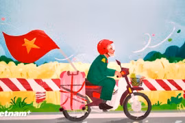 Một trong các chủ đề phổ biến là hình ảnh cựu chiến binh hạnh phúc trong thời bình. 