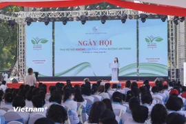 Ngày hội “Phụ nữ Nói không với thực phẩm không an toàn” được tổ chức chào mừng kỷ niệm 95 năm thành lập Hội Liên hiệp Phụ nữ Việt Nam. (Ảnh: PV/Vietnam+)