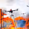 UAV chỉ huy có thể chỉ huy phi đội nhiều UAV chữa cháy có mặt tại hiện trường theo một kịch bản chữa cháy và cứu nạn tối ưu đã được dạy cho AI PCCC. (Ảnh: PV/Vietnam+)
