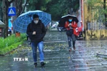 Bắc Bộ có mưa, trời chuyển rét về đêm. (Ảnh: Tuấn Anh/TTXVN)