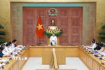 Thủ tướng Lê Minh Hưng kết luận cuộc họp với lãnh đạo Bộ Nội vụ, Bộ Dân tộc và Tôn giáo, Thanh tra Chính phủ. (Ảnh: Dương Giang/TTXVN)