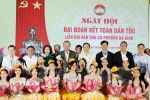 Tổng Bí thư Tô Lâm, Chủ tịch Quốc hội Trần Thanh Mẫn và các đại biểu dự Ngày hội Đại đoàn kết toàn dân tộc tại liên địa bàn dân cư phường Ba Đình, Hà Nội. (Ảnh: Thống Nhất/TTXVN)