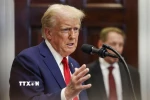 Tổng thống Mỹ Donald Trump phát biểu tại Nhà Trắng. (Ảnh: Getty Images/TTXVN)