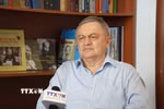 Tiến sỹ Anatoly Sokolov, Viện nghiên cứu phương Đông, Viện Hàn lâm Khoa học Nga, trả lời phóng viên TTXVN. (Ảnh: Trần Hải/TTXVN)