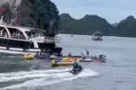 Khu vực xảy ra vụ va chạm giữa tàu du lịch và thuyền máy. (Ảnh: Cắt từ clip)
