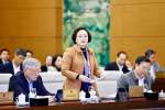 Bộ trưởng Bộ Nội vụ Phạm Thị Thanh Trà trình bày tóm tắt tờ trình. (Ảnh: Doãn Tấn/TTXVN)