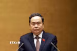 Chủ tịch Quốc hội Trần Thanh Mẫn phát biểu Bế mạc Kỳ họp thứ Nhất, Quốc hội khóa XVI. (Ảnh: Tuấn Anh/TTXVN)