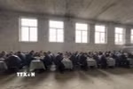 Các tù binh Nga tại trại tập trung ở miền Tây Ukraine. (Ảnh: Kyodo/TTXVN)