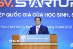 Thủ tướng Phạm Minh Chính phát biểu tại Ngày hội Khởi nghiệp Quốc gia của học sinh, sinh viên lần thứ 7. (Ảnh: Dương Giang/TTXVN)
