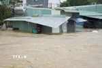 Nhiều nhà dân tại Gia Lai bị ngập lụt từ 1,5-3m. (Ảnh: Sỹ Thắng/TTXVN)