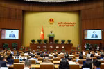 Chủ tịch nước Lương Cường trình bày Báo cáo tổng kết công tác nhiệm kỳ 2021-2026 của Chủ tịch nước. (Ảnh: Phạm Kiên/TTXVN)