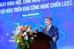 Thủ tướng Lê Minh Hưng phát biểu tại Lễ chào mừng Ngày Khoa học, Công nghệ và Đổi mới sáng tạo Việt Nam và Hội nghị triển khai công nghệ chiến lược. (Ảnh: Dương Giang/TTXVN)