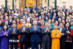 Tổng Bí thư, Chủ tịch nước Tô Lâm và lãnh đạo Đảng, Nhà nước với các đại biểu. (Ảnh: Thống Nhất/TTXVN)