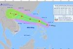 Vị trí và đường đi dự kiến của bão Matmo. (Nguồn: Trung tâm Dự báo Khí tượng Thủy văn Quốc gia)