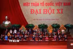Đoàn Chủ tịch điều hành Phiên khai mạc trọng thể Đại hội XI Mặt trận Tổ quốc Việt Nam. (Ảnh: Văn Điệp/TTXVN)