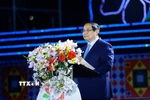 Thủ tướng Phạm Minh Chính phát biểu tại lễ khai mạc Lễ hội Hoa Ban năm 2026. (Ảnh: Dương Giang/TTXVN)