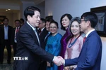 Chủ tịch nước Lương Cường với các Đại sứ Việt Nam tại khu vực châu Phi. (Ảnh: Lâm Khánh/TTXVN)