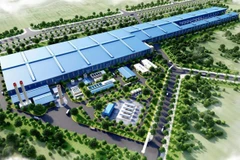 Phối cảnh dự án ray đường sắt và thép đặc biệt Hòa Phát Dung Quất 10.000 tỷ đồng xã Vạn Tường, tỉnh Quảng Ngãi. (Ảnh: TTXVN phát)