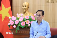 Bộ trưởng Bộ Ngoại giao Lê Hoài Trung phát biểu. (Ảnh: Tuấn Anh/TTXVN)