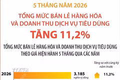 Tổng mức bán lẻ hàng hóa và doanh thu dịch vụ tiêu dùng tăng 11,2% 
