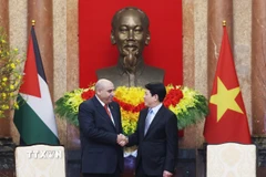 Chủ tịch nước Lương Cường hội kiến Chủ tịch Hạ viện Vương quốc Hashemite Jordan Mazen Turki El Qadi đang thăm chính thức Việt Nam. (Ảnh: Lâm Khánh/TTXVN)