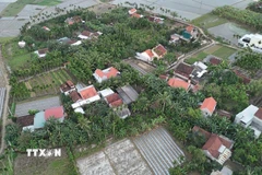 Hàng chục ngôi nhà dân ở xã Long Phụng (Quảng Ngãi) bị tốc mái, hư hại, nay đã được sửa sang lại kiên cố hơn. (Ảnh: Hải Âu/TTXVN)