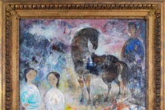 Bức sơn dầu “Property of a lady of title” của họa sỹ Vũ Cao Đàm là tác phẩm nghệ thuật Việt Nam đầu tiên được đấu giá tại Sloane Street Auctions. (Ảnh: Sloane Street Auctions/TTXVN)