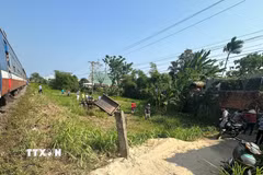 Hiện trường vụ tai nạn. (Ảnh: TTXVN phát)