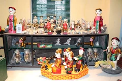 Con rối được người dân thôn Bàn Thạch, phường Hồng Quang, tỉnh Ninh Bình, tạo ra để phục vụ cho biểu diễn múa rối nước. (Ảnh: Nguyễn Lành/TTXVN)