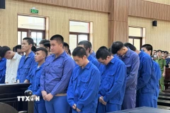 Các bị cáo tại phiên tòa. (Ảnh: TTXVN phát)