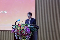 Chủ tịch UBND tỉnh Ninh Bình Nguyễn Thanh Bình phát biểu nhận nhiệm vụ. (Ảnh: Đại Nghĩa/TTXVN)