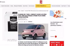Bài đăng ngày 9/7/2026 trên tạp chí ôtô Auto Plus - một trong những ấn phẩm chuyên ngành ôtô có lượng phát hành lớn tại Pháp, với những đánh giá tích cực về mẫu xe điện mini VF 2 của VinFast. (Ảnh: TTXVN phát)