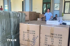 Số lượng lớn hàng hóa vi phạm bị bắt giữ. (Ảnh: Quốc Lũy/TTXVN)