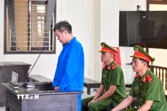 Bị cáo Trần Văn Phương tại phiên tòa. (Ảnh: TTXVN phát)