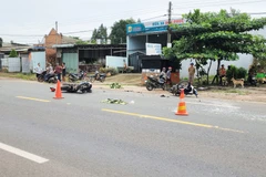 Hiện trường vụ tai nạn. (Ảnh: Đậu Tất Thành/TTXVN)