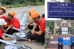Trong 4 ngày trên đảo, sinh viên tình nguyện của Trường Đại học Thủy Lợi đã triển khai và hoàn tất việc lắp đặt hệ thống đèn năng lượng mặt trời trên đảo Bạch Long Vĩ.