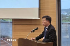 Đại sứ Việt Nam tại Hàn Quốc Vũ Hồ phát biểu tại buổi lễ. (Ảnh: Đức Thắng/TTXVN)